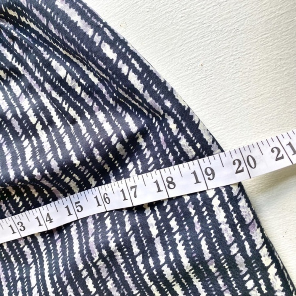 Loft Linen Blend Lightweight Lavender, Navy and White Mini Skirt - Picture 8 of 9